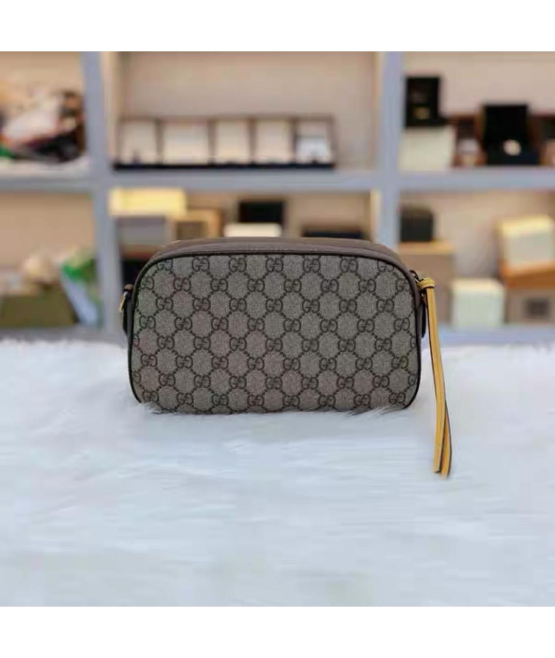 GUCCI Коричневая кожаная сумка через плечо, фото 3