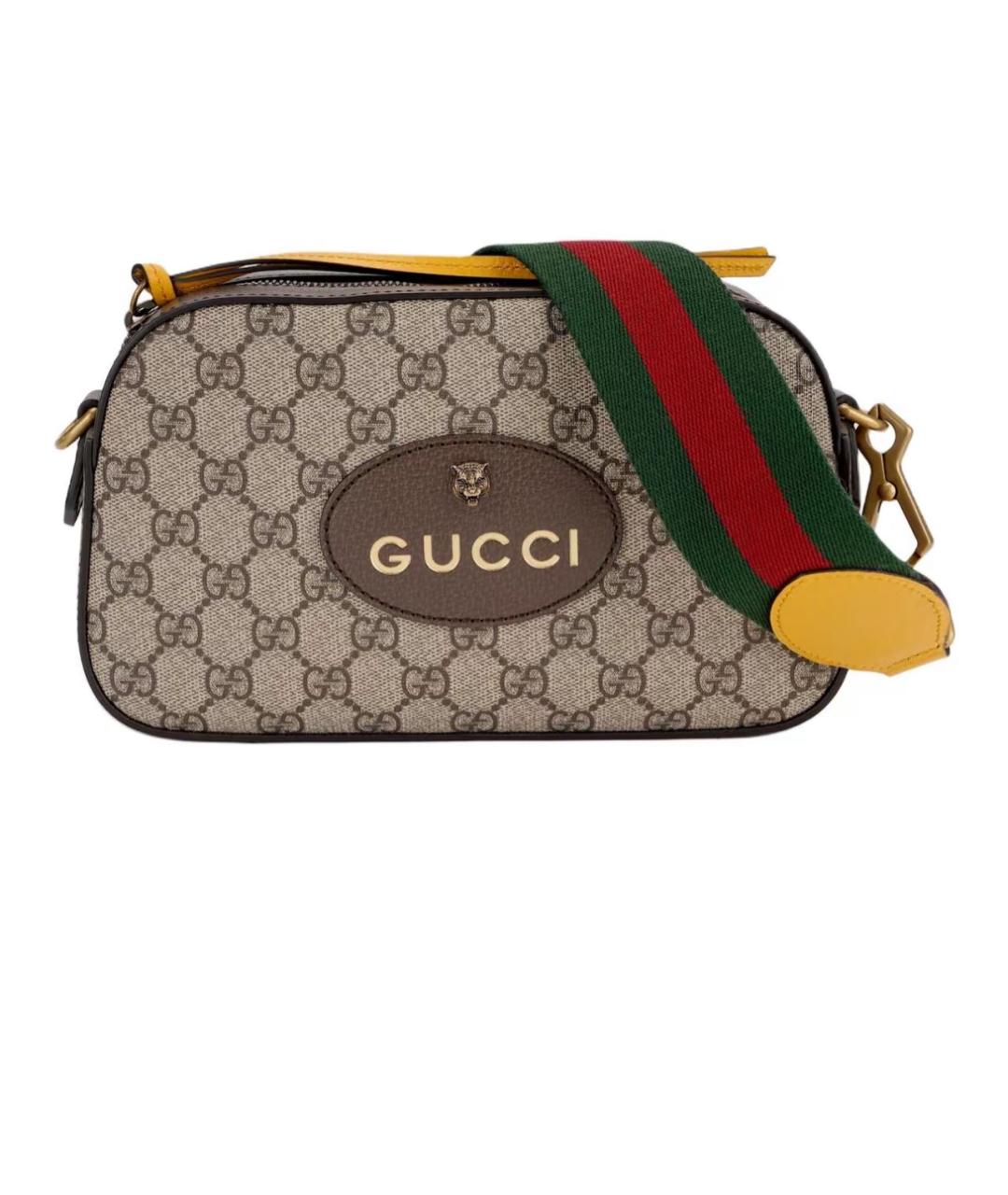GUCCI Коричневая кожаная сумка через плечо, фото 5