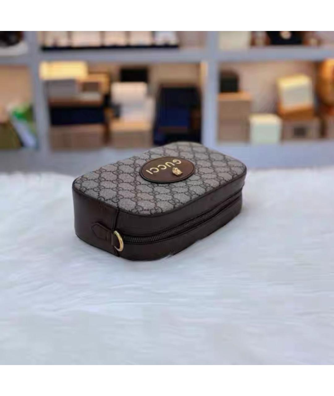 GUCCI Коричневая кожаная сумка через плечо, фото 4