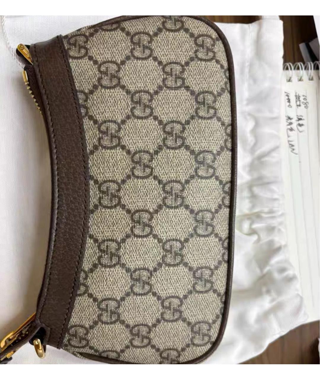 GUCCI Бежевая кожаная сумка через плечо, фото 3