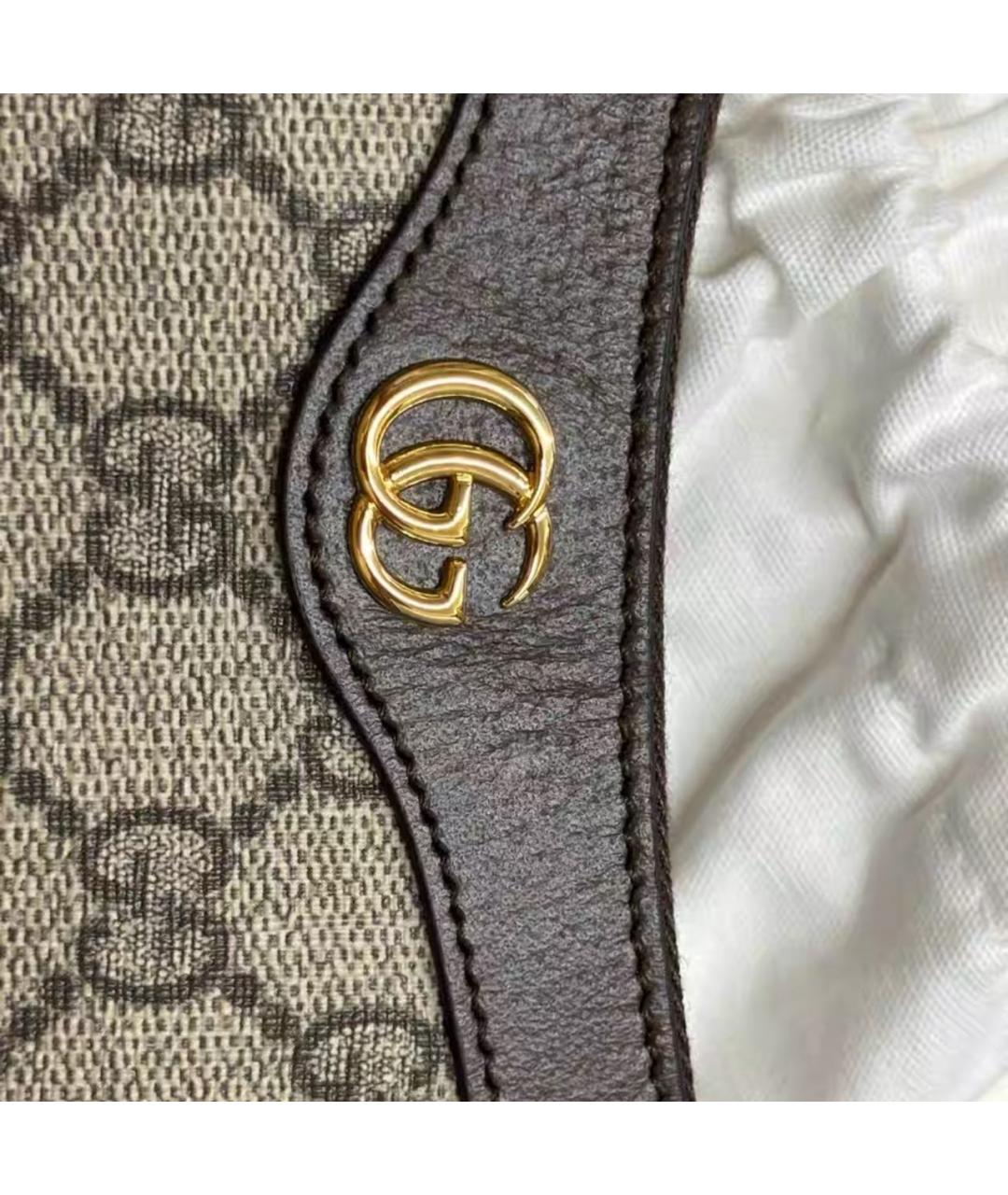 GUCCI Бежевая кожаная сумка через плечо, фото 4