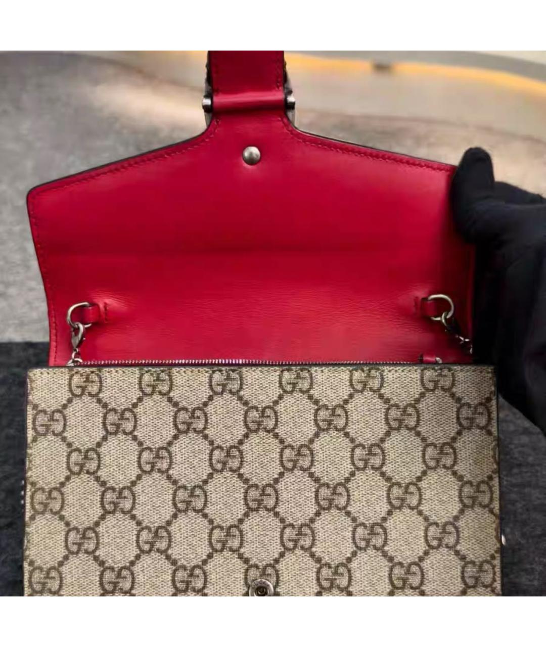 GUCCI Бежевая кожаная сумка через плечо, фото 3