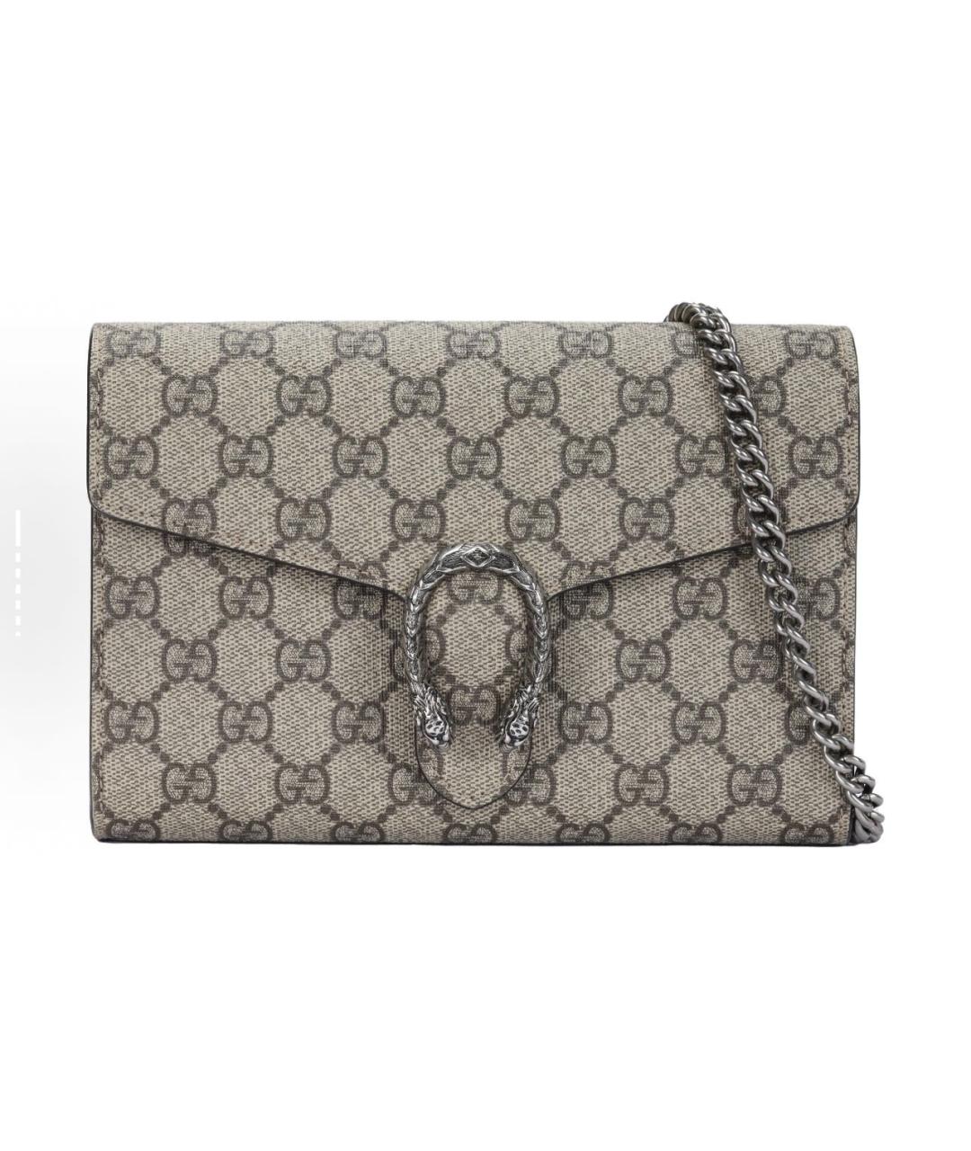 GUCCI Бежевая кожаная сумка через плечо, фото 5