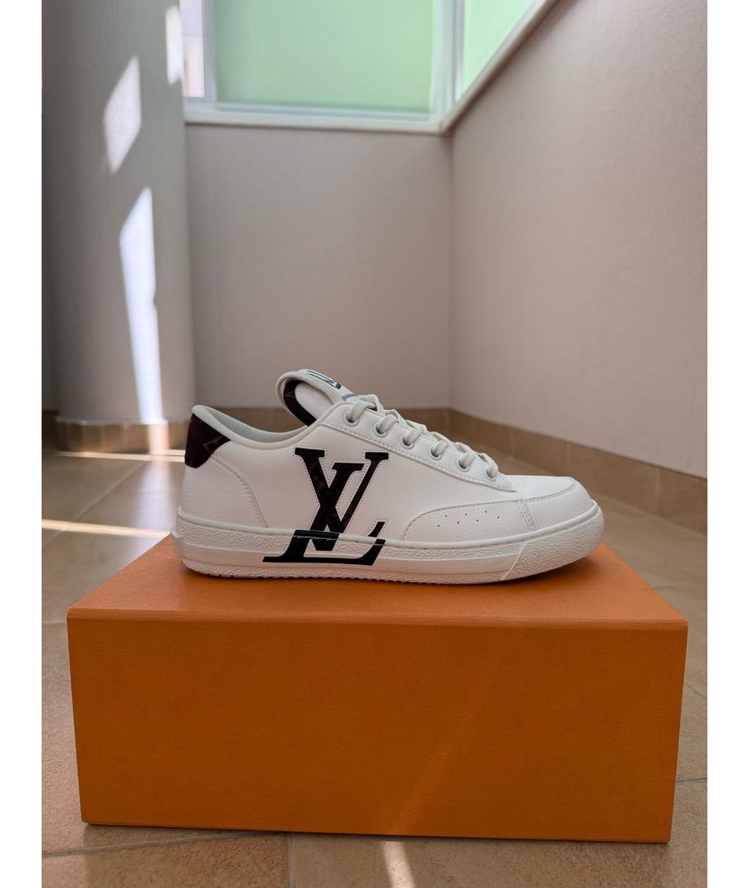 LOUIS VUITTON Белые кожаные кроссовки, фото 6