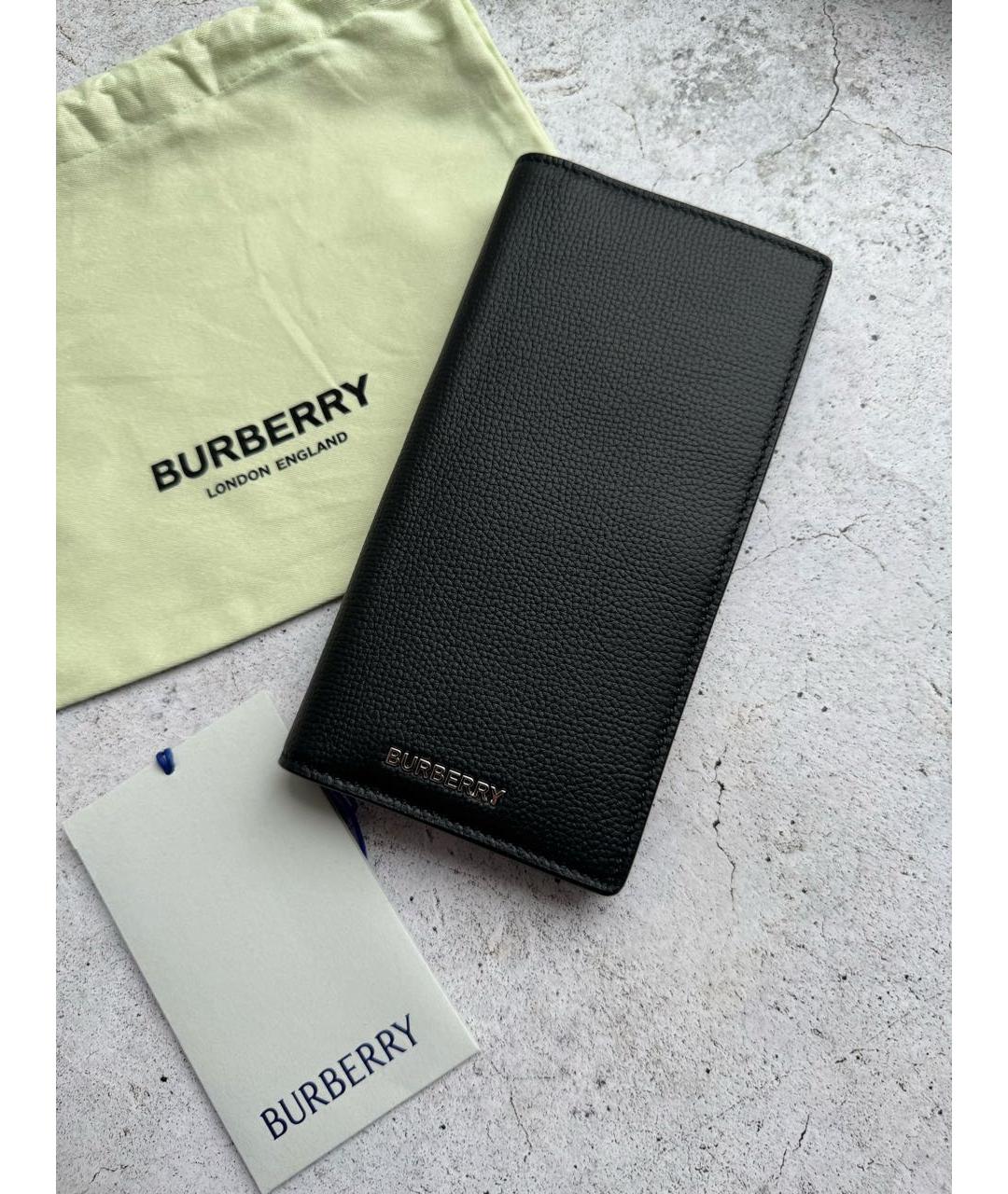 BURBERRY Черный кожаный кошелек, фото 8