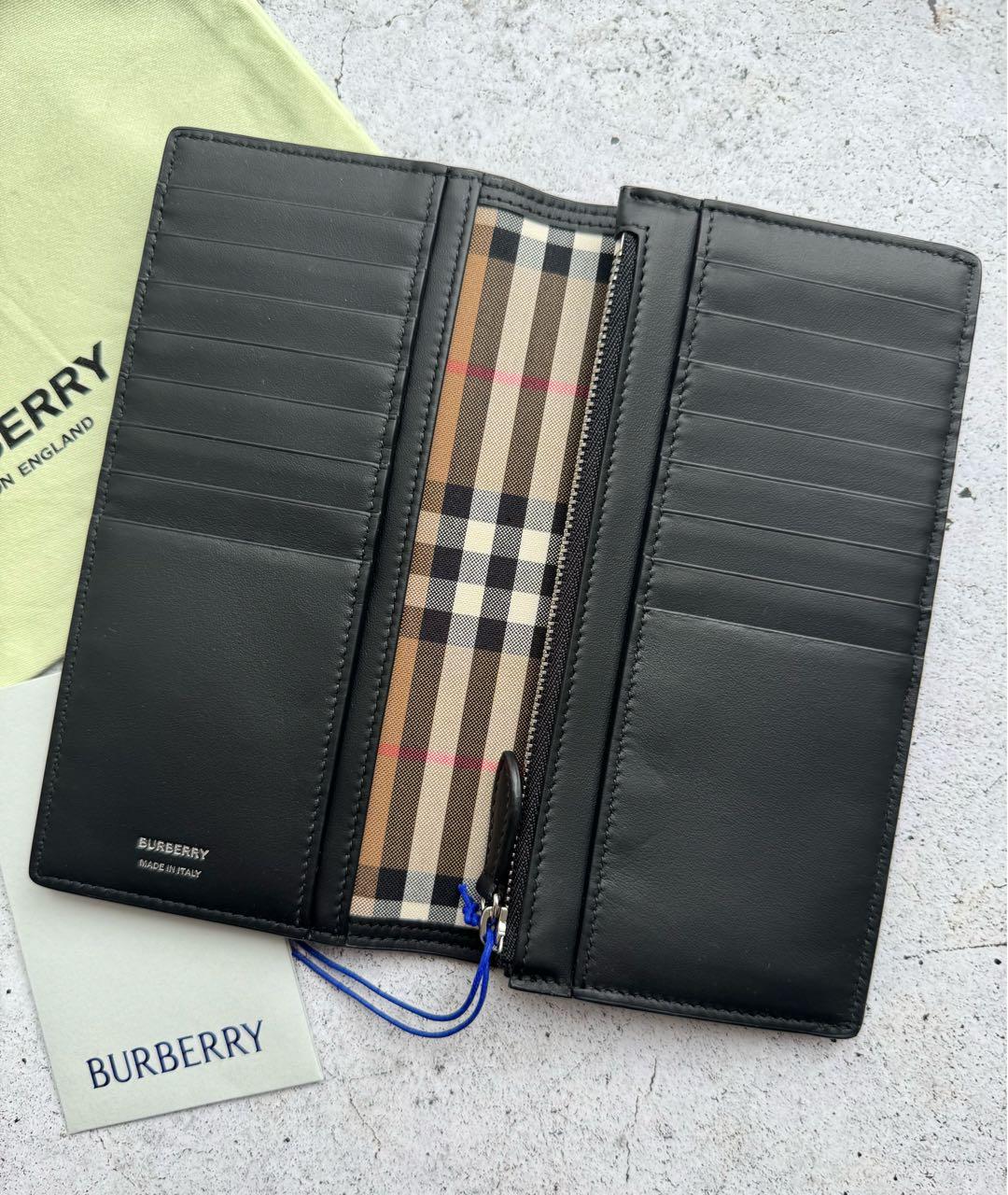 BURBERRY Черный кожаный кошелек, фото 3