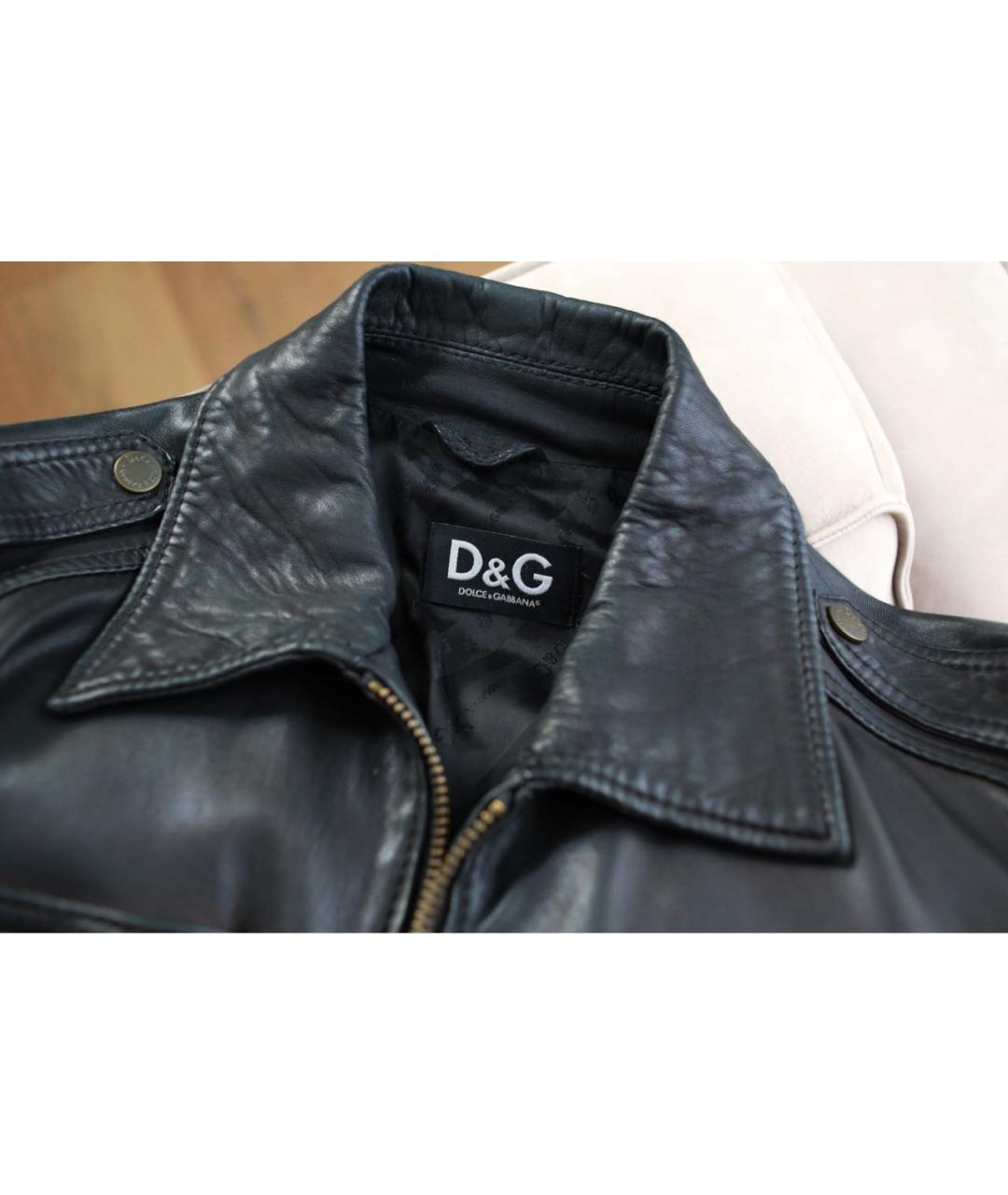 DOLCE&GABBANA Коричневая кожаная куртка, фото 3