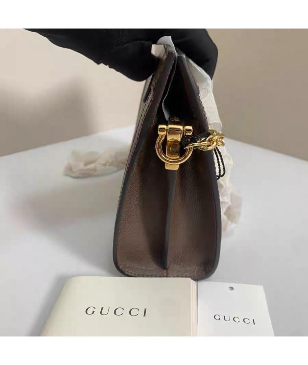 GUCCI Бежевая кожаная сумка через плечо, фото 4