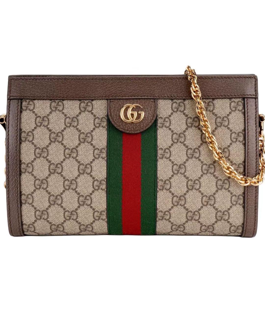 GUCCI Бежевая кожаная сумка через плечо, фото 5
