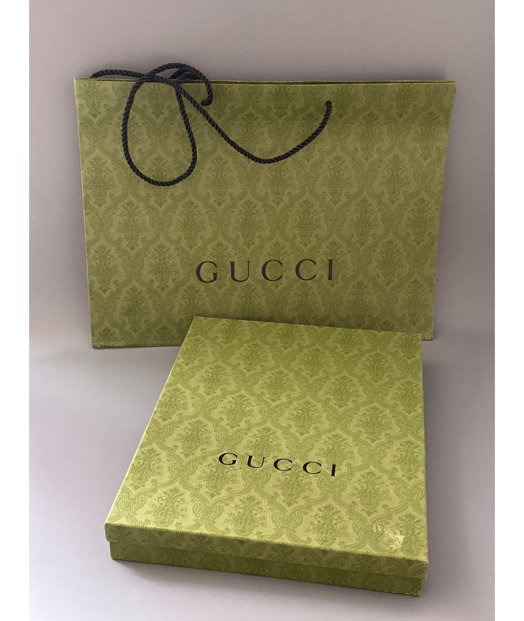 GUCCI Коричневый шерстяной шарф, фото 6