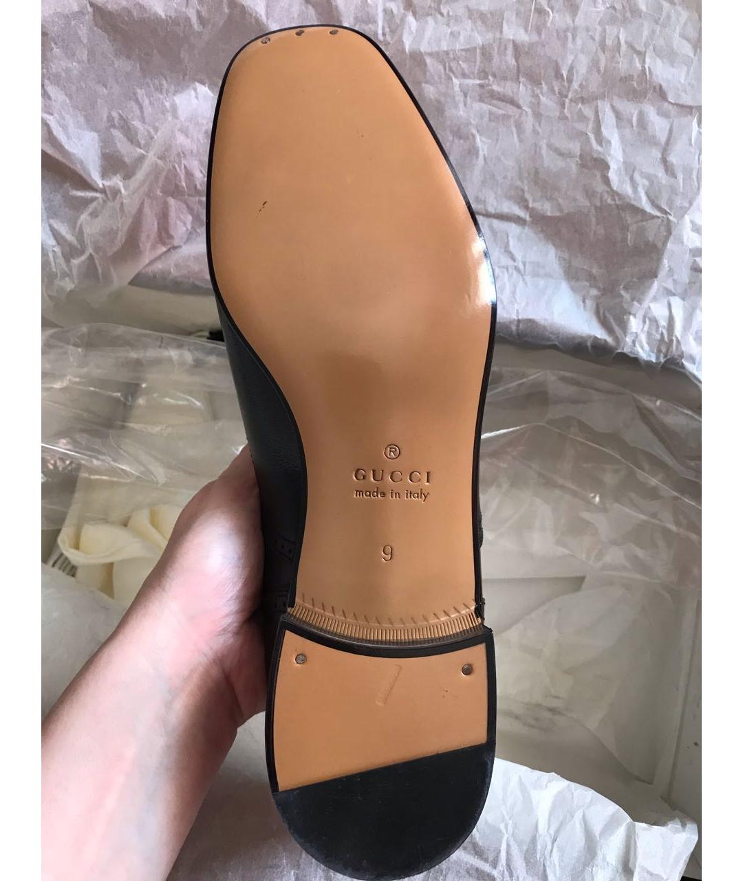 GUCCI Черные кожаные туфли, фото 3