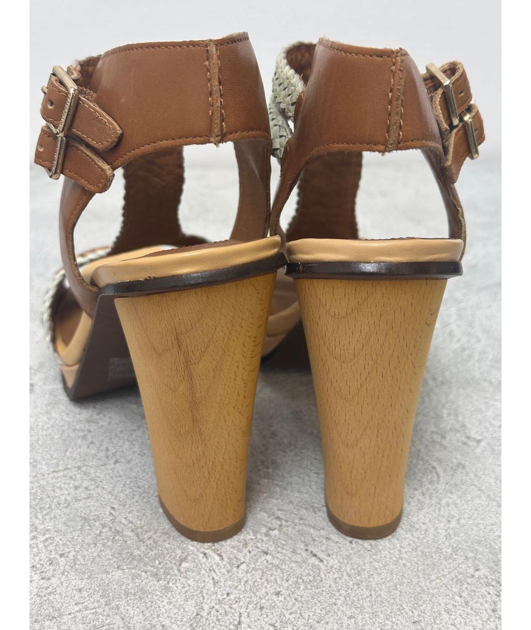 JUICY COUTURE Коричневые кожаные босоножки, фото 4