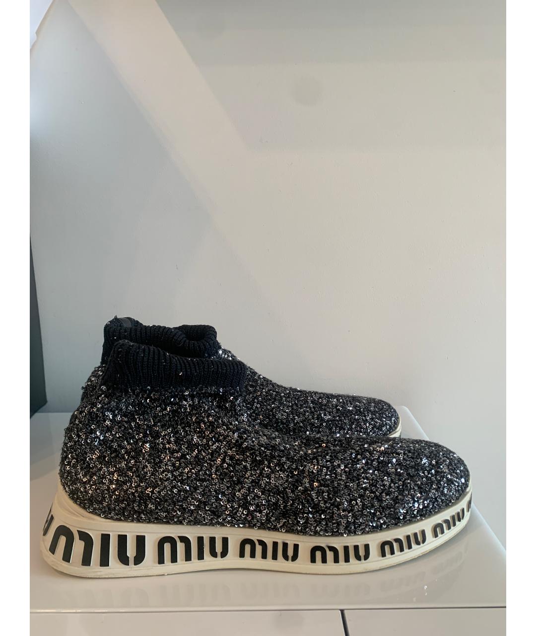 MIU MIU Серебряные кеды, фото 6