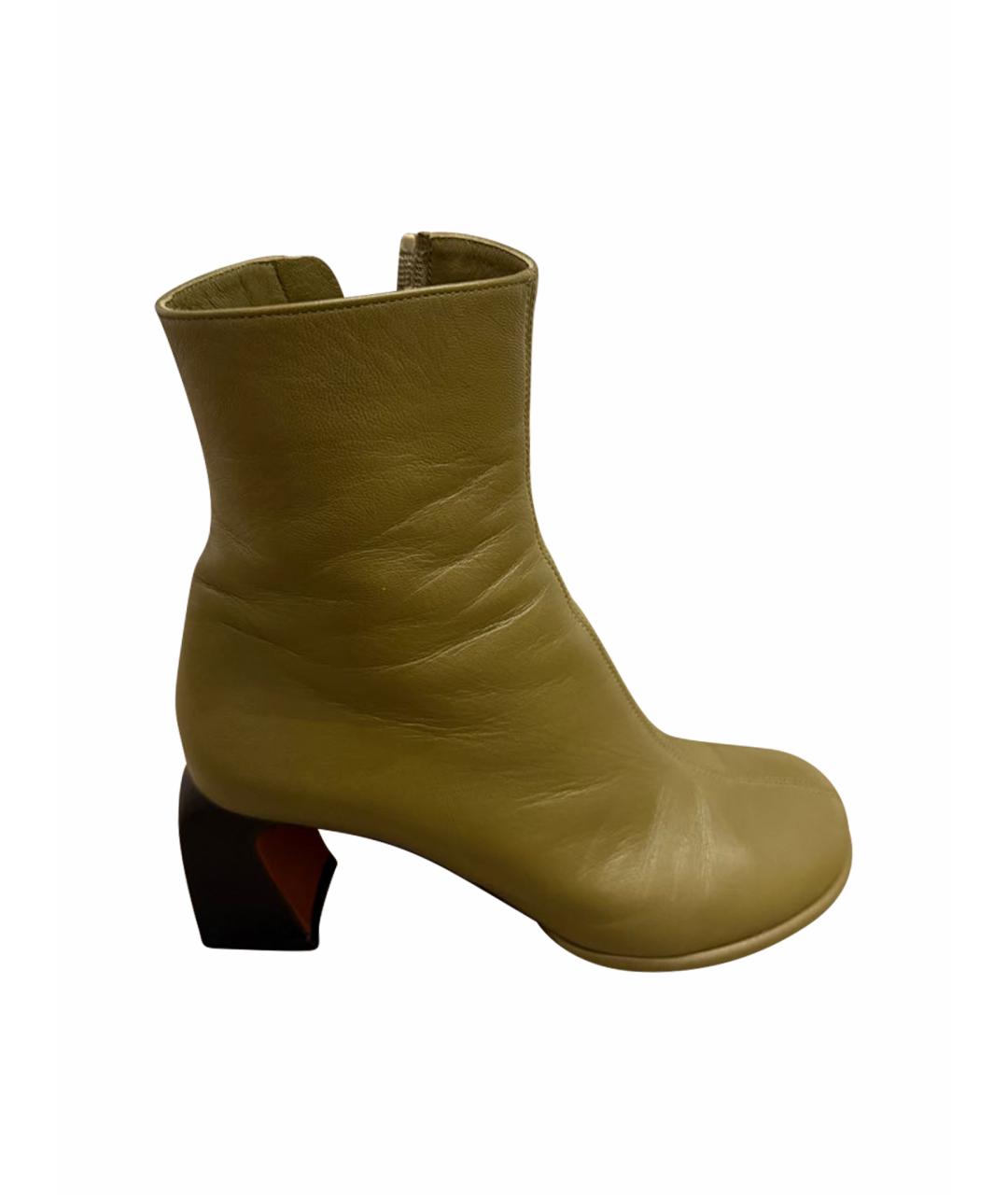MANU ATELIER Хаки кожаные ботильоны, фото 1