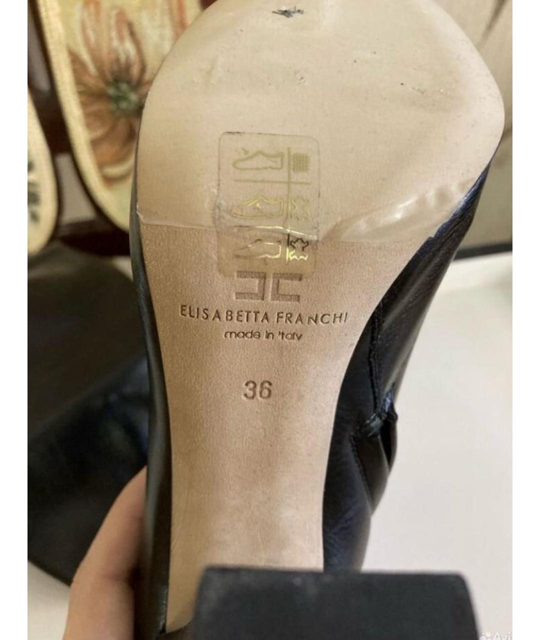 ELISABETTA FRANCHI Черные ботфорты из искусственной кожи, фото 3