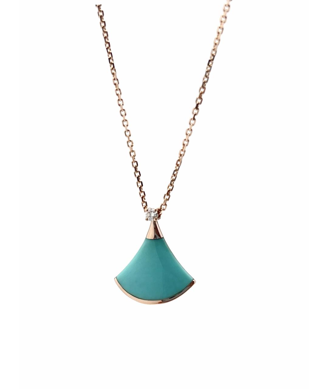 BVLGARI Бирюзовое колье из розового золота, фото 1