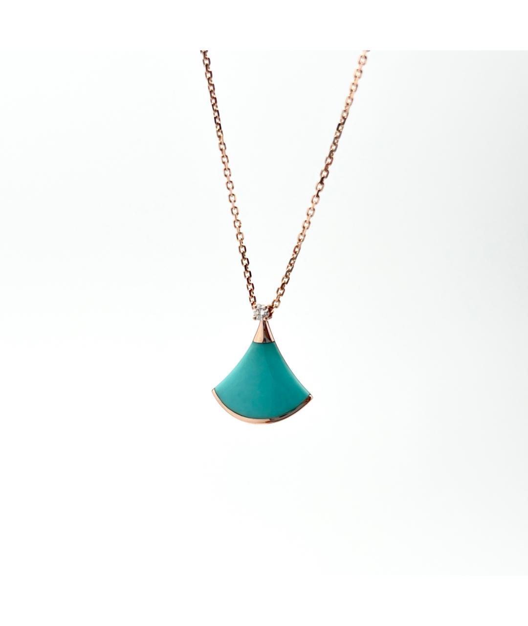 BVLGARI Бирюзовое колье из розового золота, фото 4