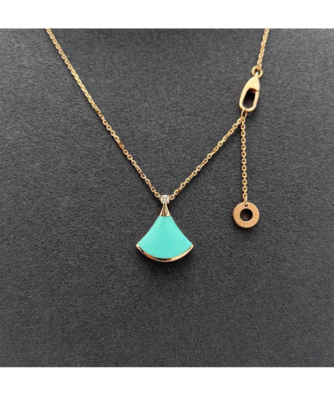 BVLGARI Бирюзовое колье из розового золота, фото 3