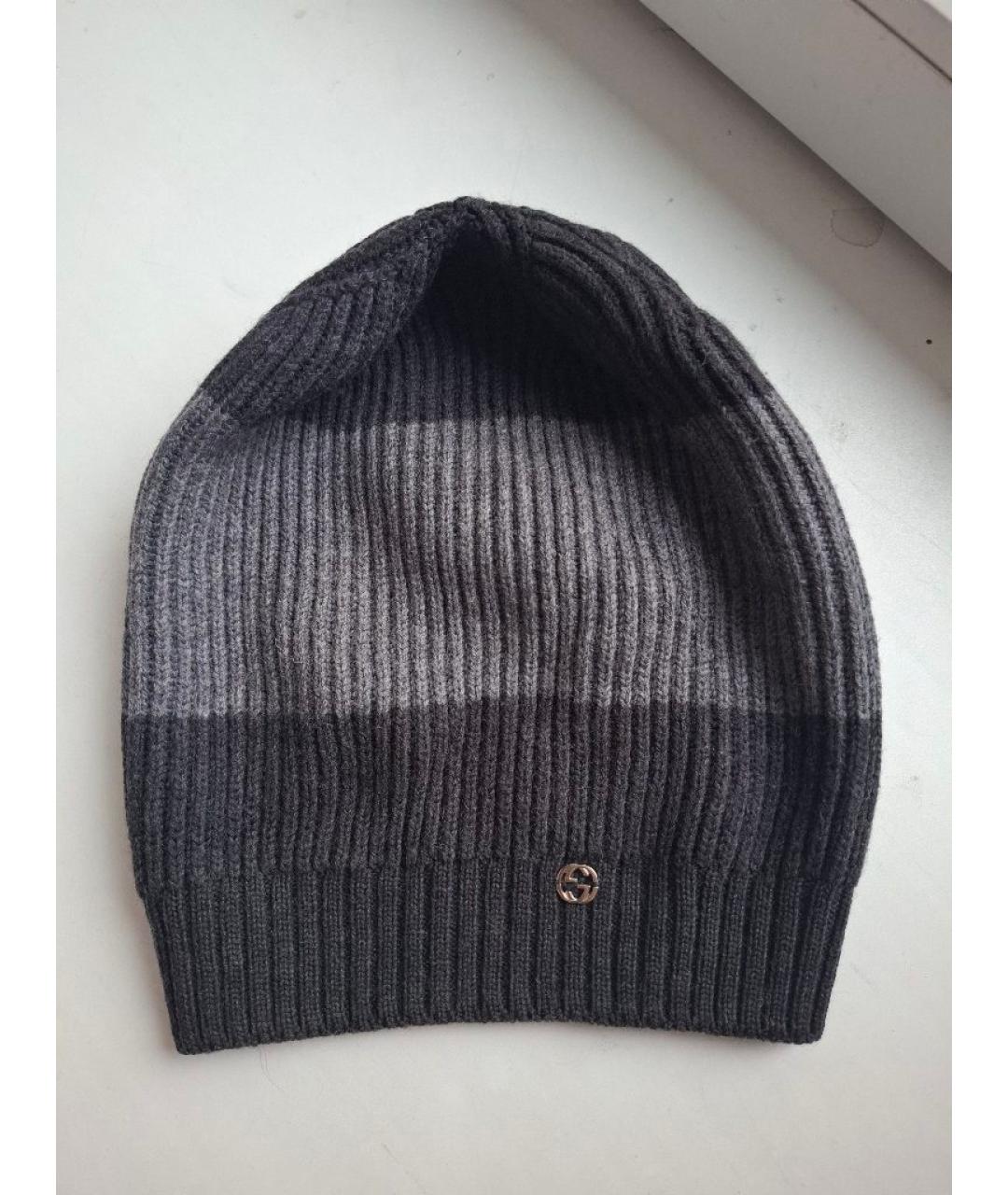 GUCCI Серая шерстяная шапка, фото 5