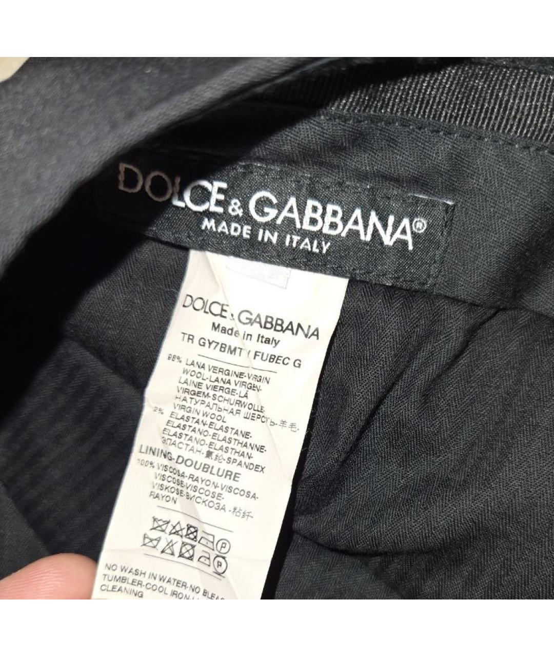 DOLCE&GABBANA Черные шерстяные классические брюки, фото 7