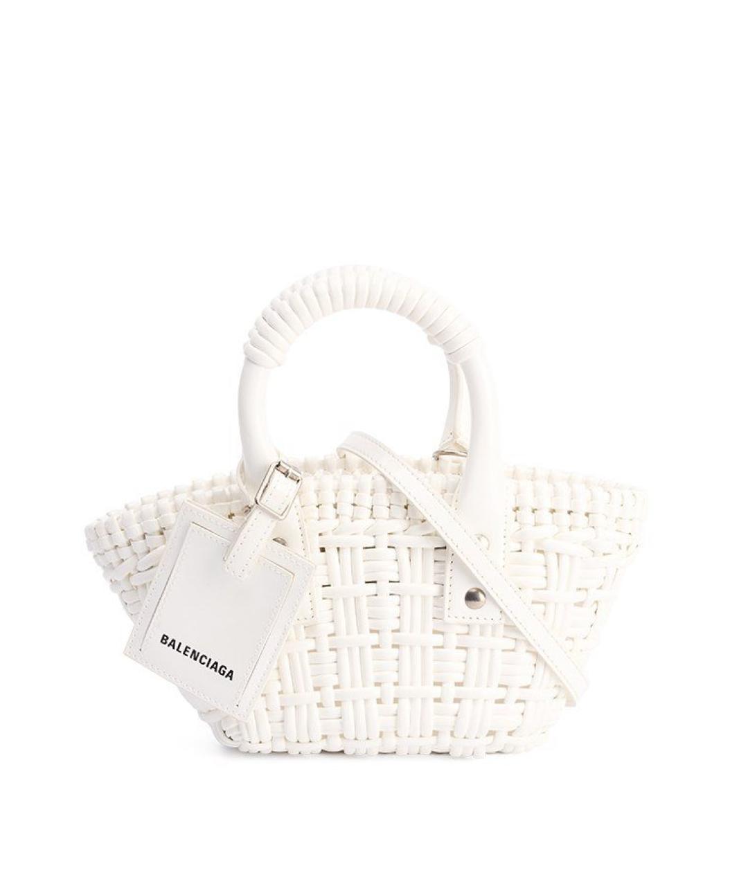 BALENCIAGA Белая пелетеная сумка через плечо, фото 10