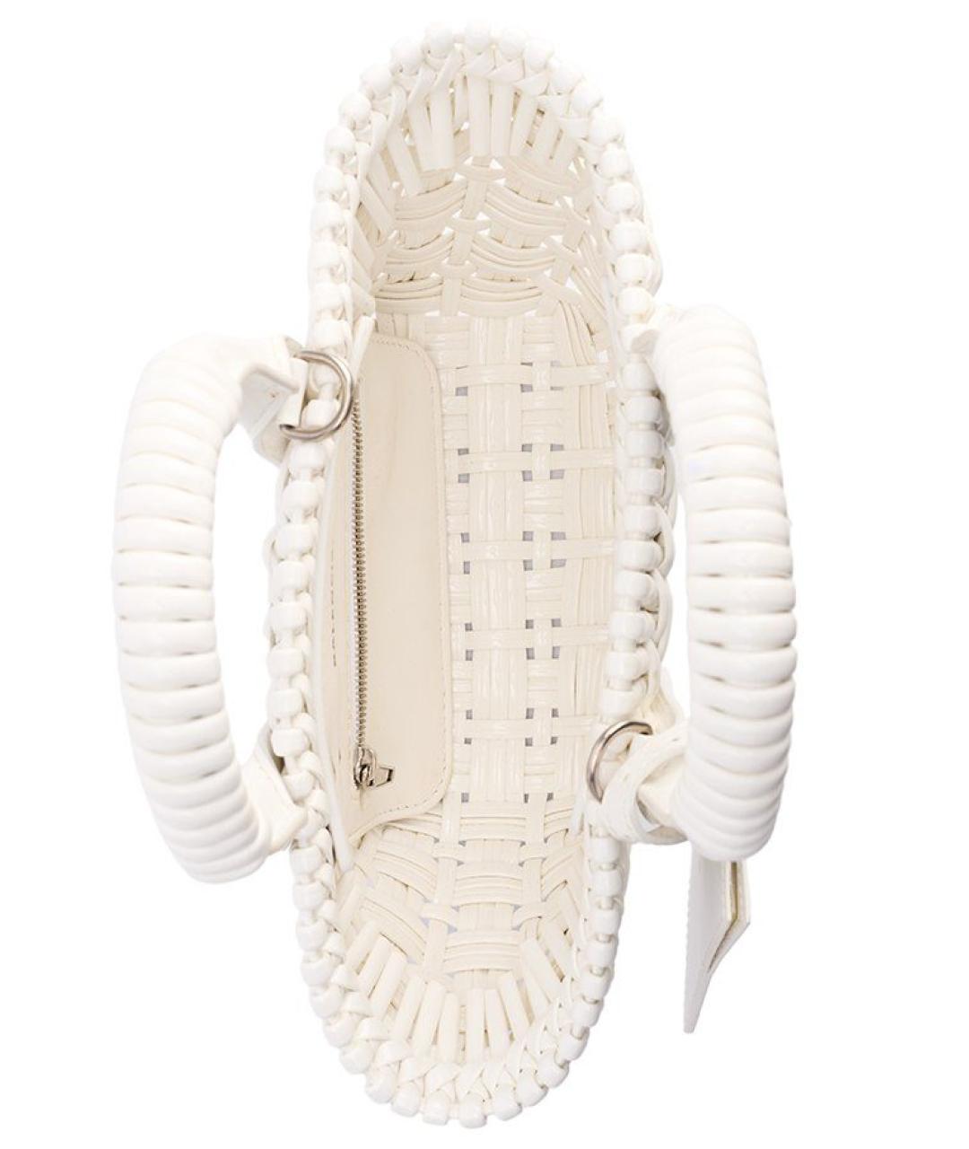 BALENCIAGA Белая пелетеная сумка через плечо, фото 4