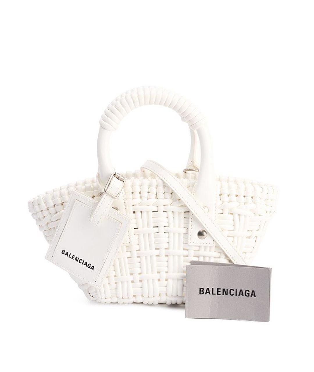 BALENCIAGA Белая пелетеная сумка через плечо, фото 8