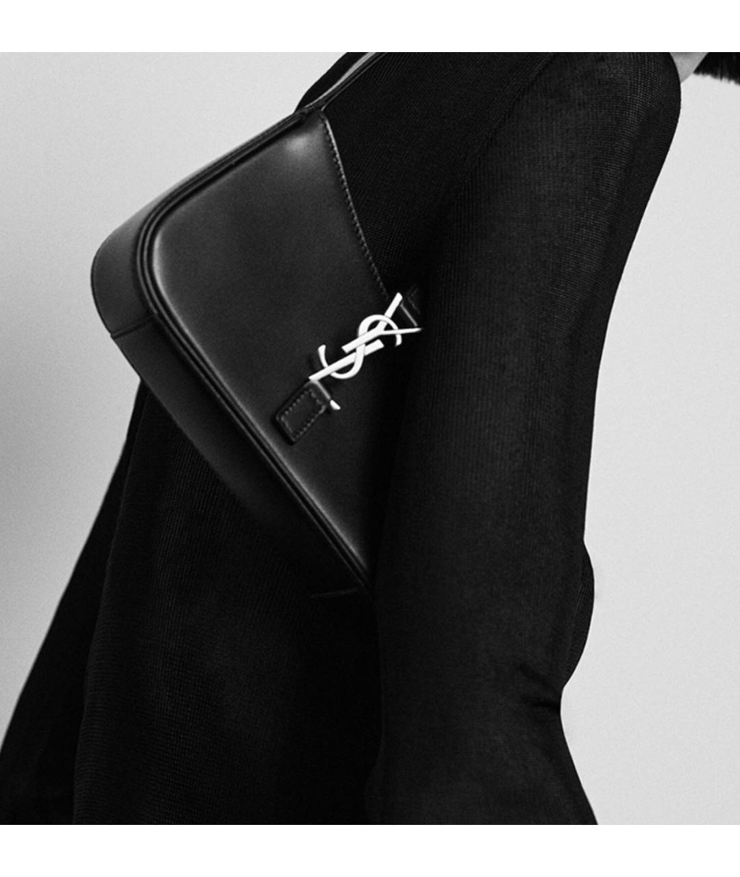 SAINT LAURENT Черная кожаная сумка через плечо, фото 6