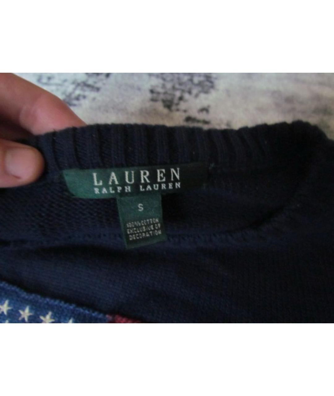 RALPH LAUREN Темно-синий хлопковый джемпер / свитер, фото 5