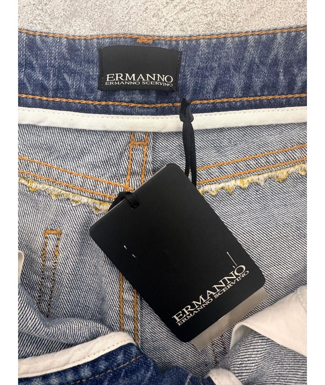 ERMANNO SCERVINO Голубые хлопковые шорты, фото 3