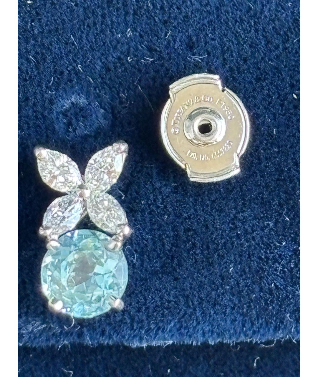 TIFFANY&CO Бирюзовые платиновые серьги, фото 3