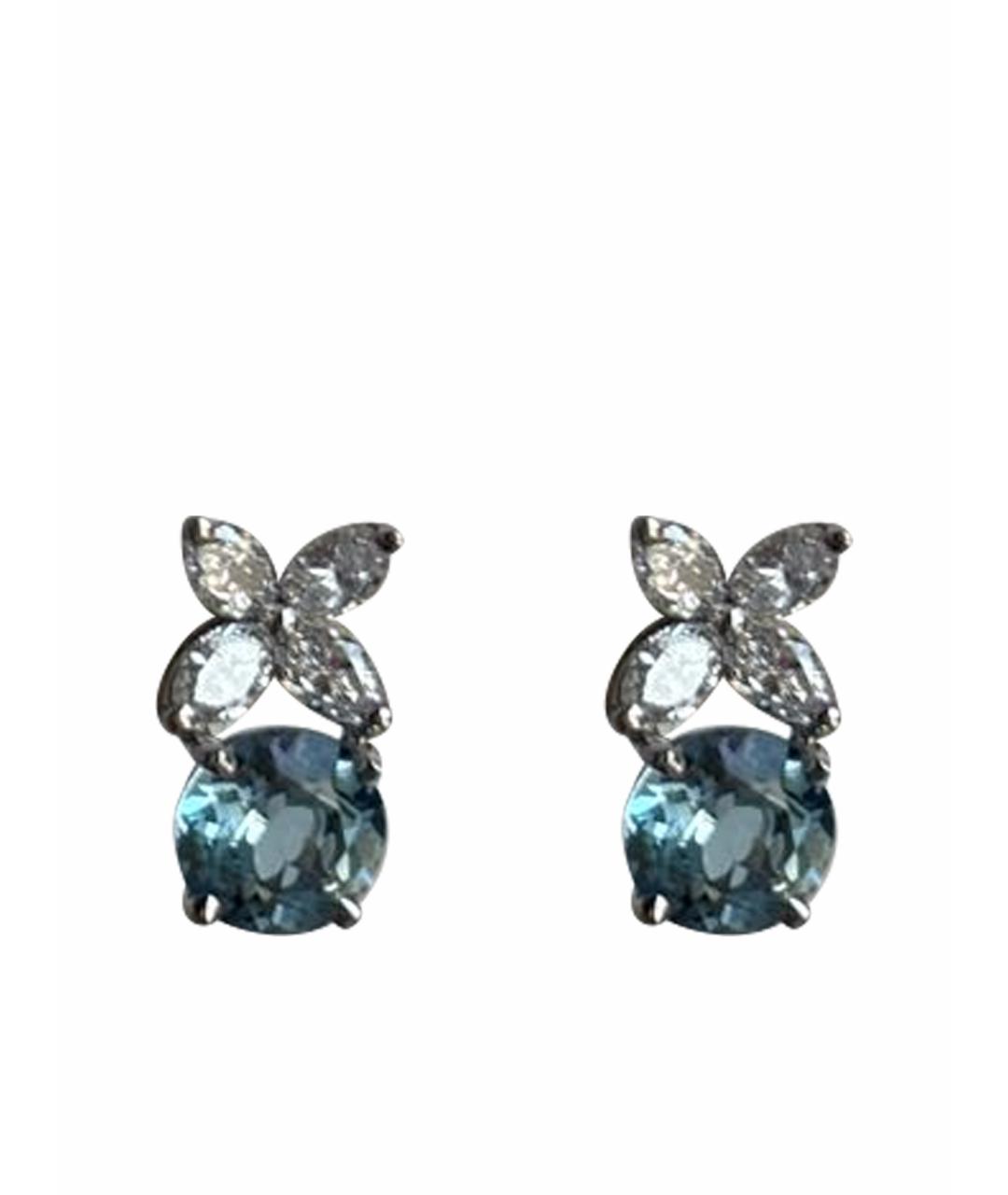 TIFFANY&CO Бирюзовые платиновые серьги, фото 1