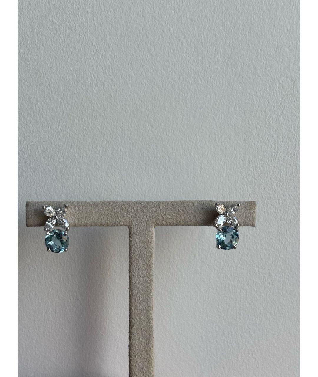 TIFFANY&CO Бирюзовые платиновые серьги, фото 4