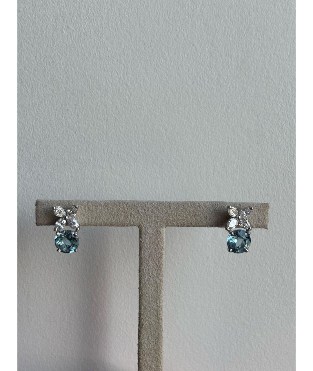 TIFFANY&CO Бирюзовые платиновые серьги, фото 5