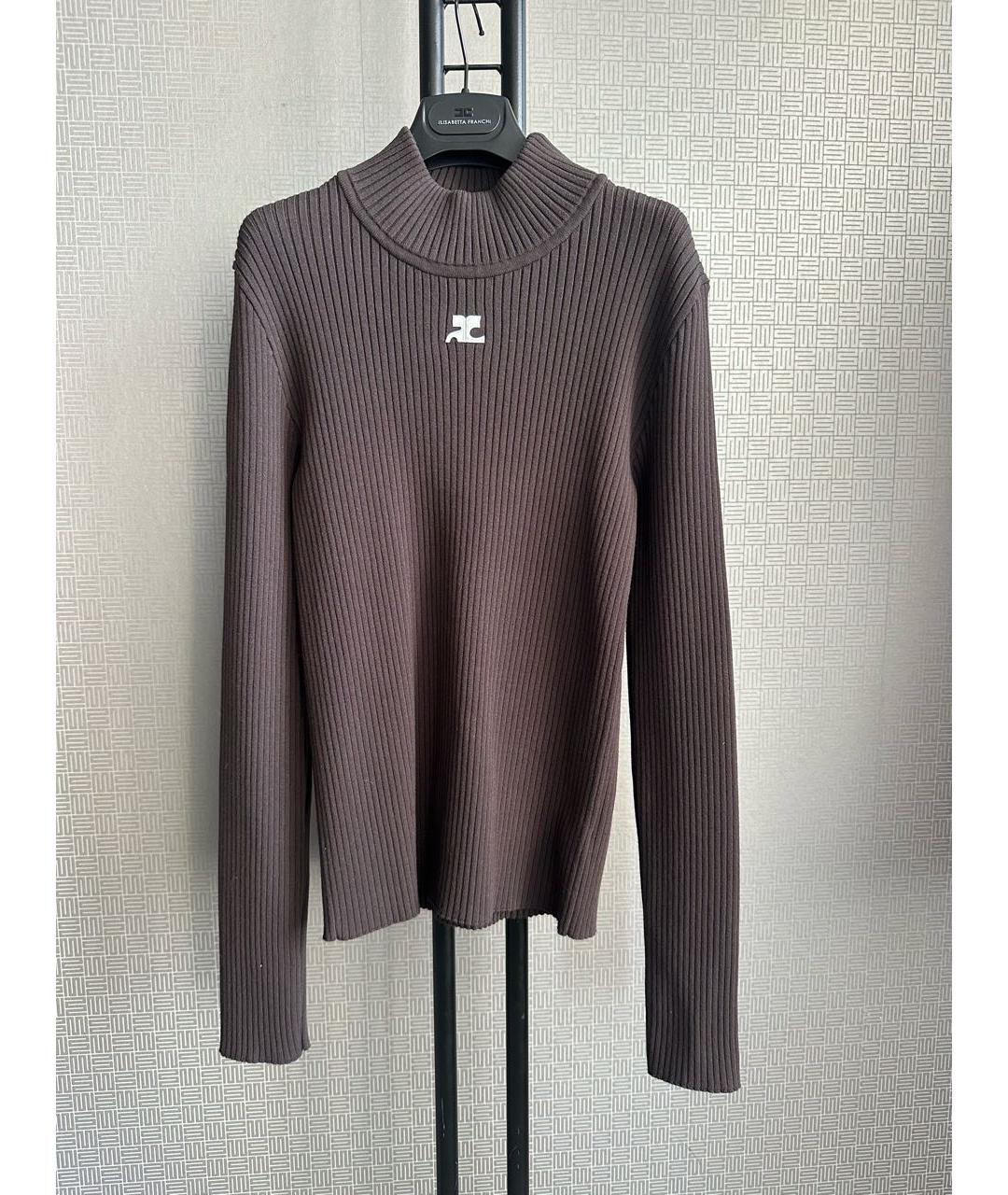 COURREGES Коричневая полиэстеровая водолазка, фото 5