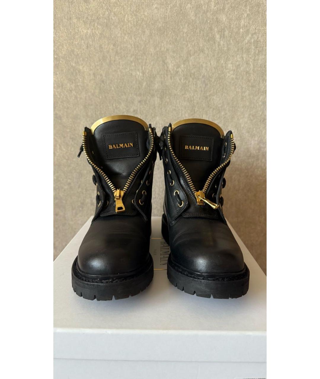 BALMAIN Черные кожаные ботинки, фото 2