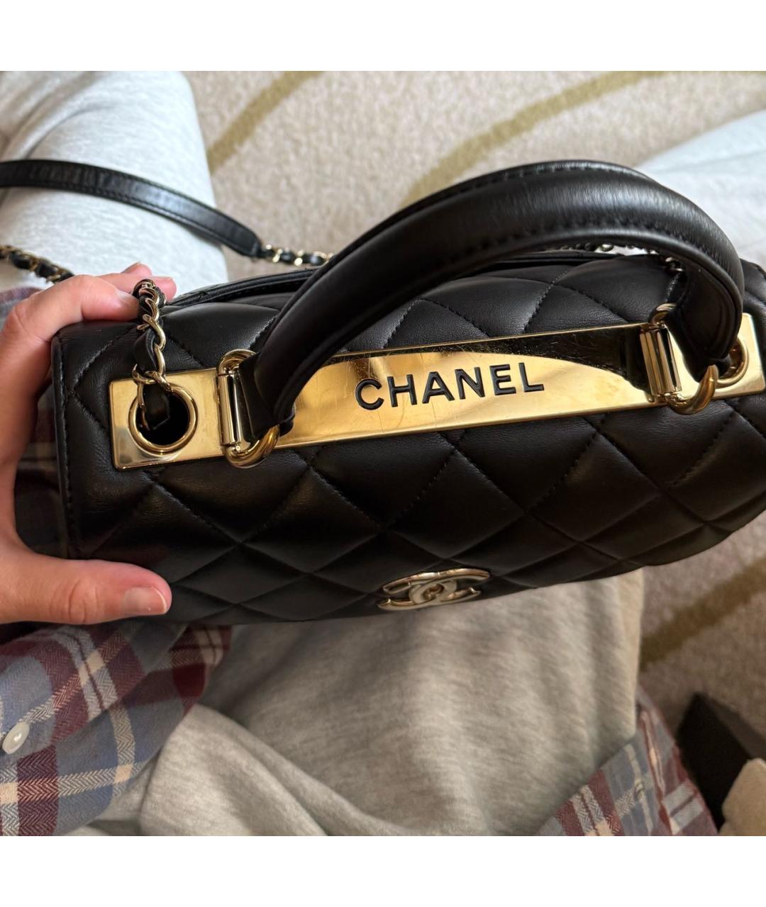 CHANEL Хаки кожаная сумка через плечо, фото 8