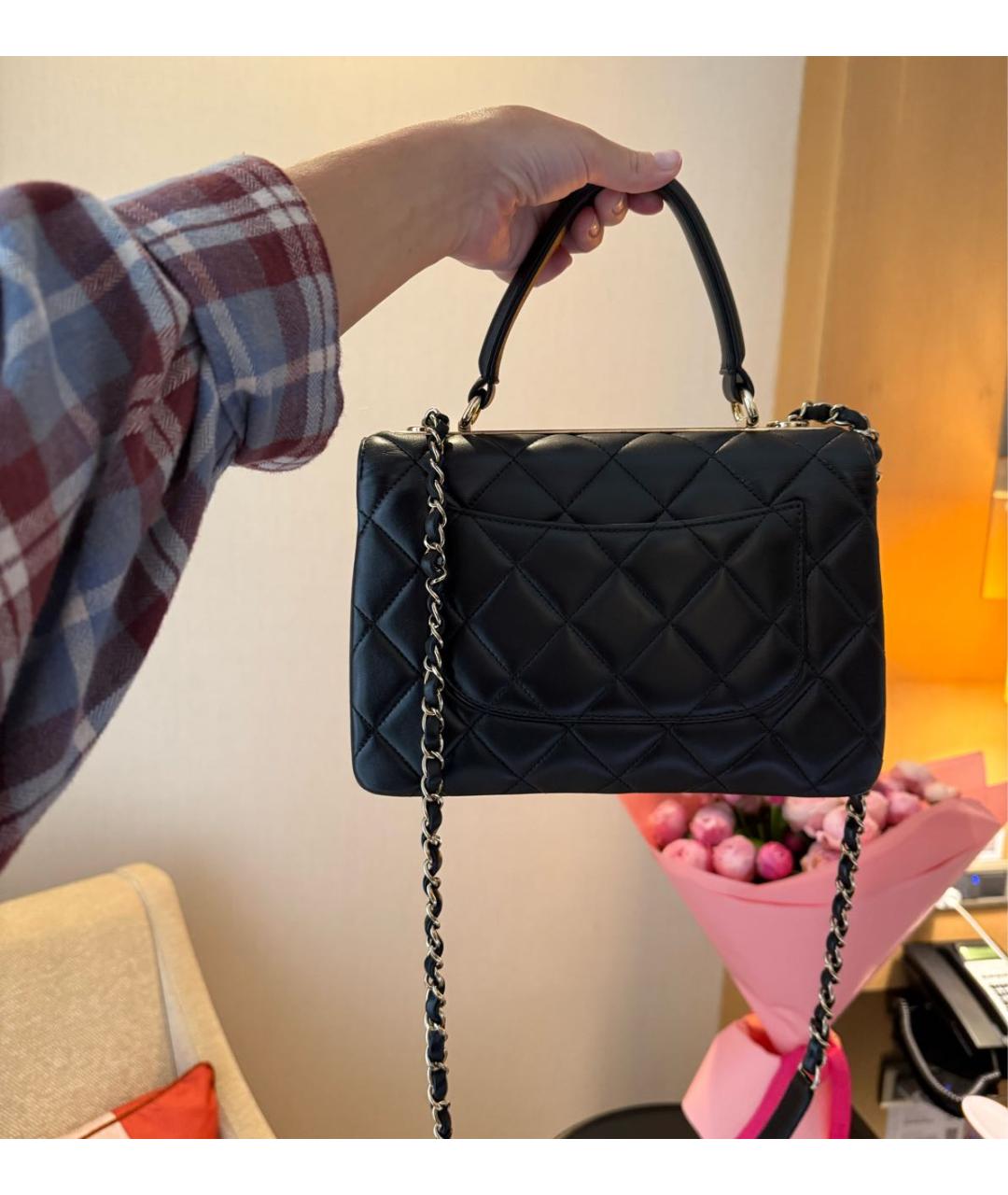 CHANEL Хаки кожаная сумка через плечо, фото 3