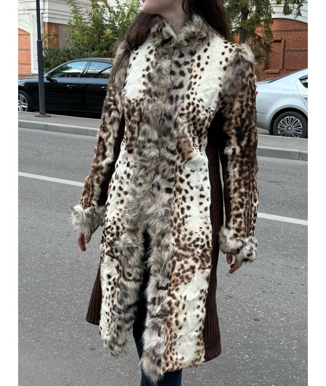ROBERTO CAVALLI Коричневая меховая шуба, фото 6