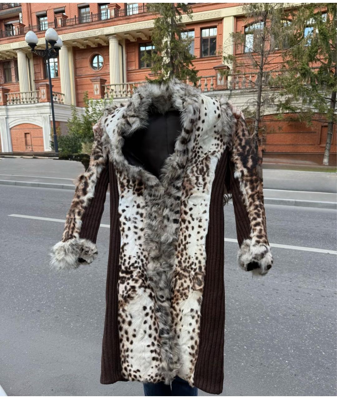 ROBERTO CAVALLI Коричневая меховая шуба, фото 5
