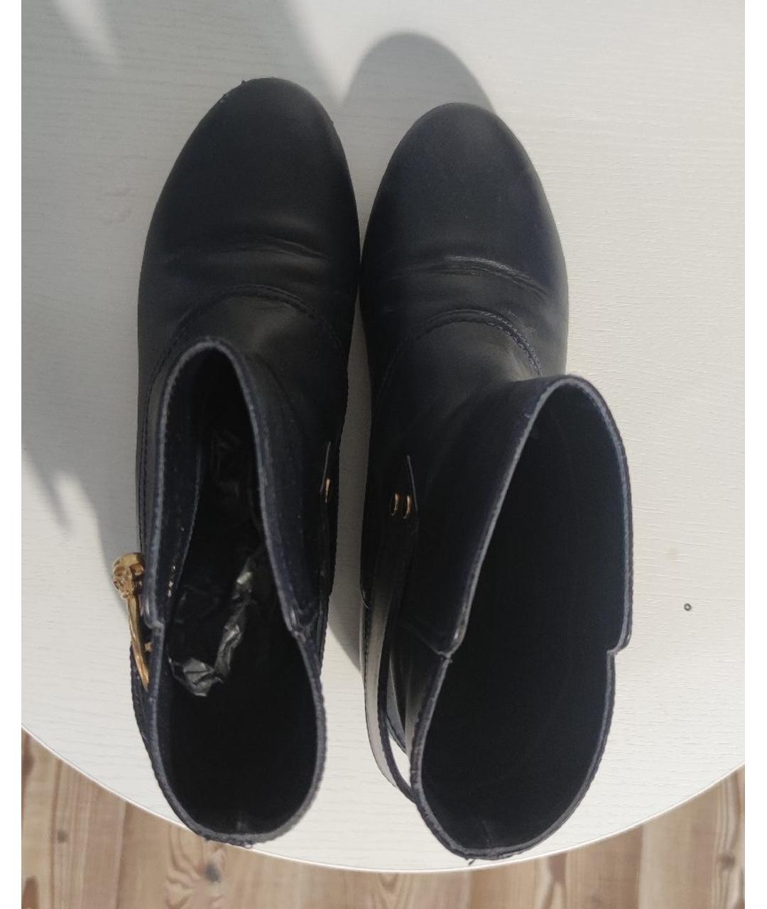 ALEXANDER MCQUEEN Темно-синие кожаные ботинки, фото 3