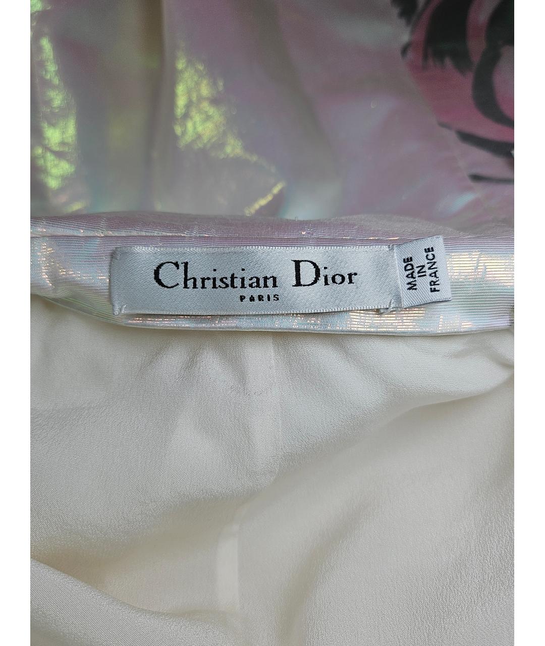 CHRISTIAN DIOR Белая шелковая юбка макси, фото 6