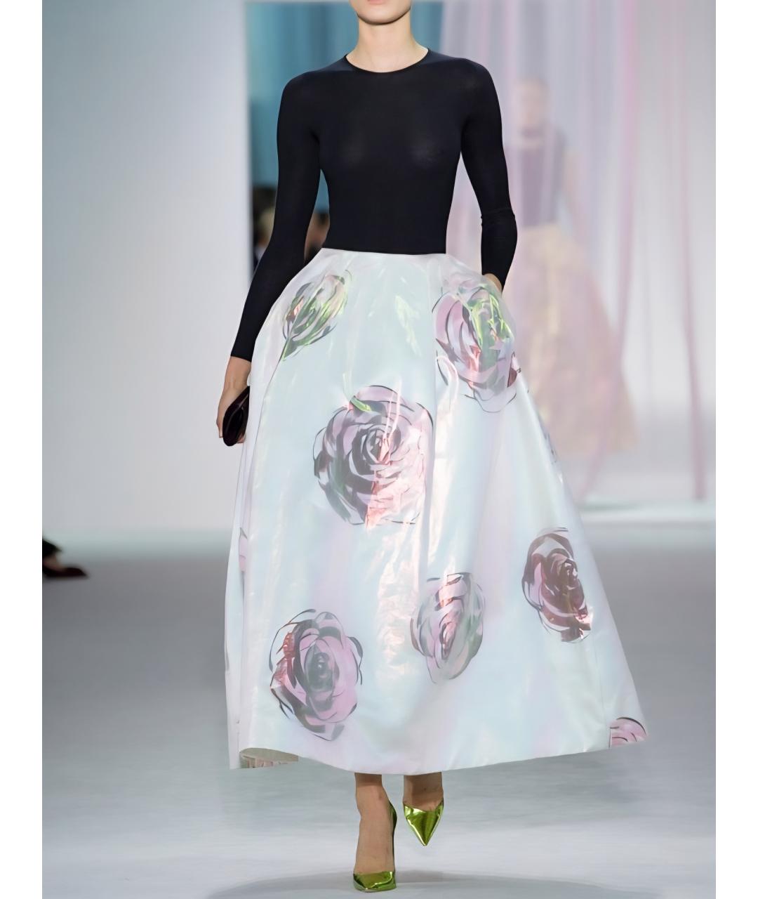 CHRISTIAN DIOR Белая шелковая юбка макси, фото 3