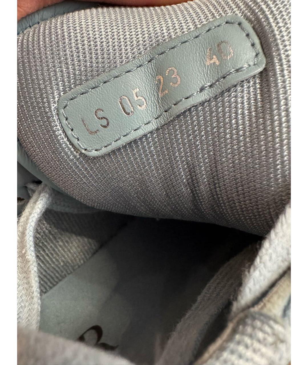 CHRISTIAN DIOR Голубые кожаные низкие кроссовки / кеды, фото 6