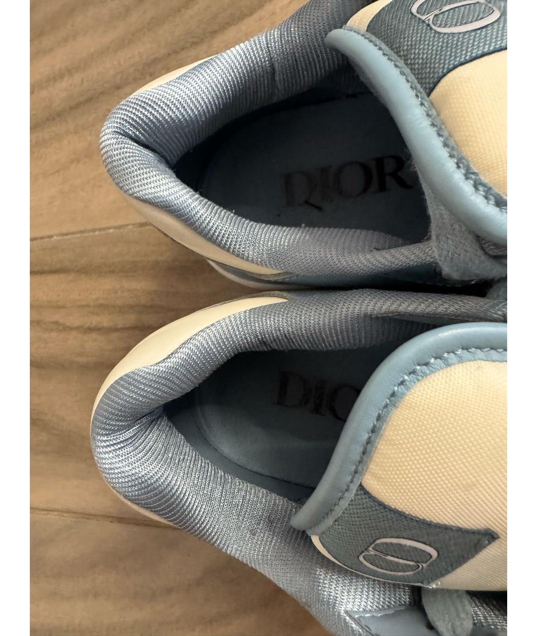 CHRISTIAN DIOR Голубые кожаные низкие кроссовки / кеды, фото 7