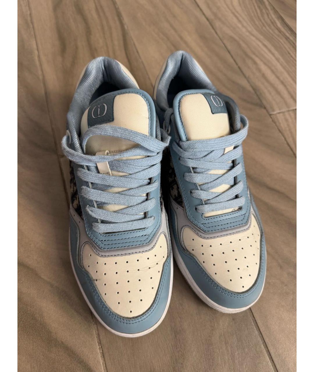 CHRISTIAN DIOR Голубые кожаные низкие кроссовки / кеды, фото 2