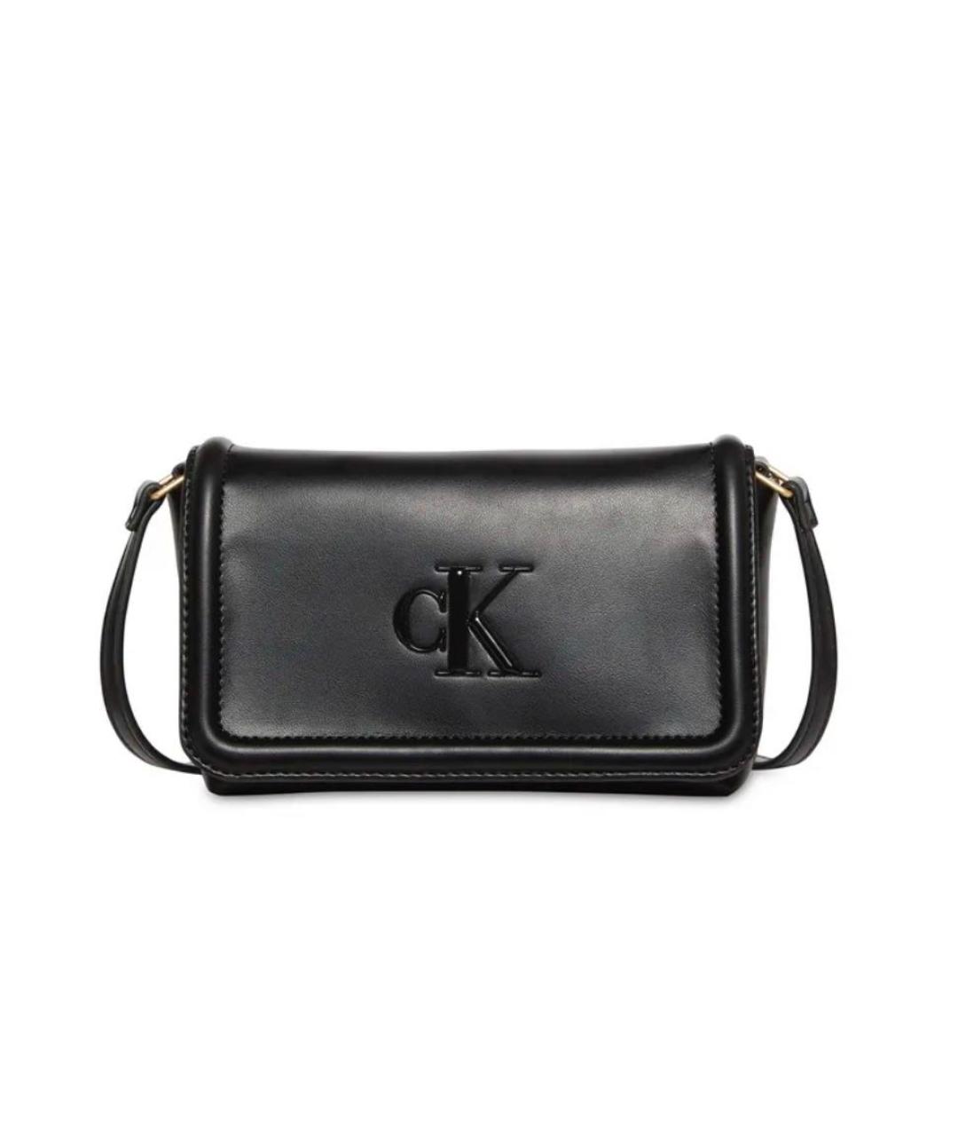 CALVIN KLEIN Черная сумка через плечо из искусственной кожи, фото 1