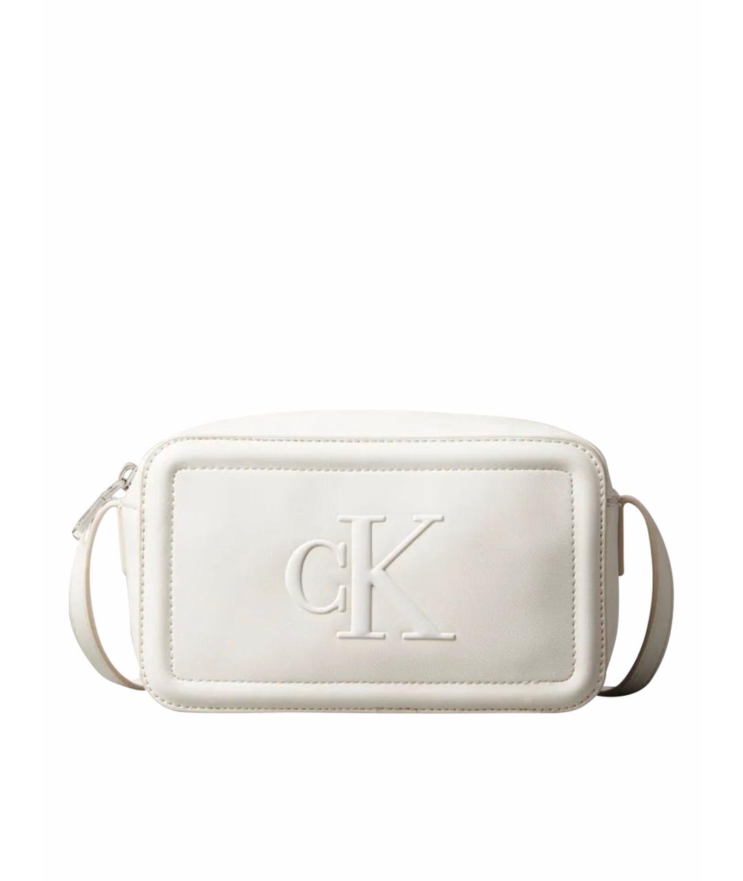 CALVIN KLEIN Белая сумка через плечо из искусственной кожи, фото 1