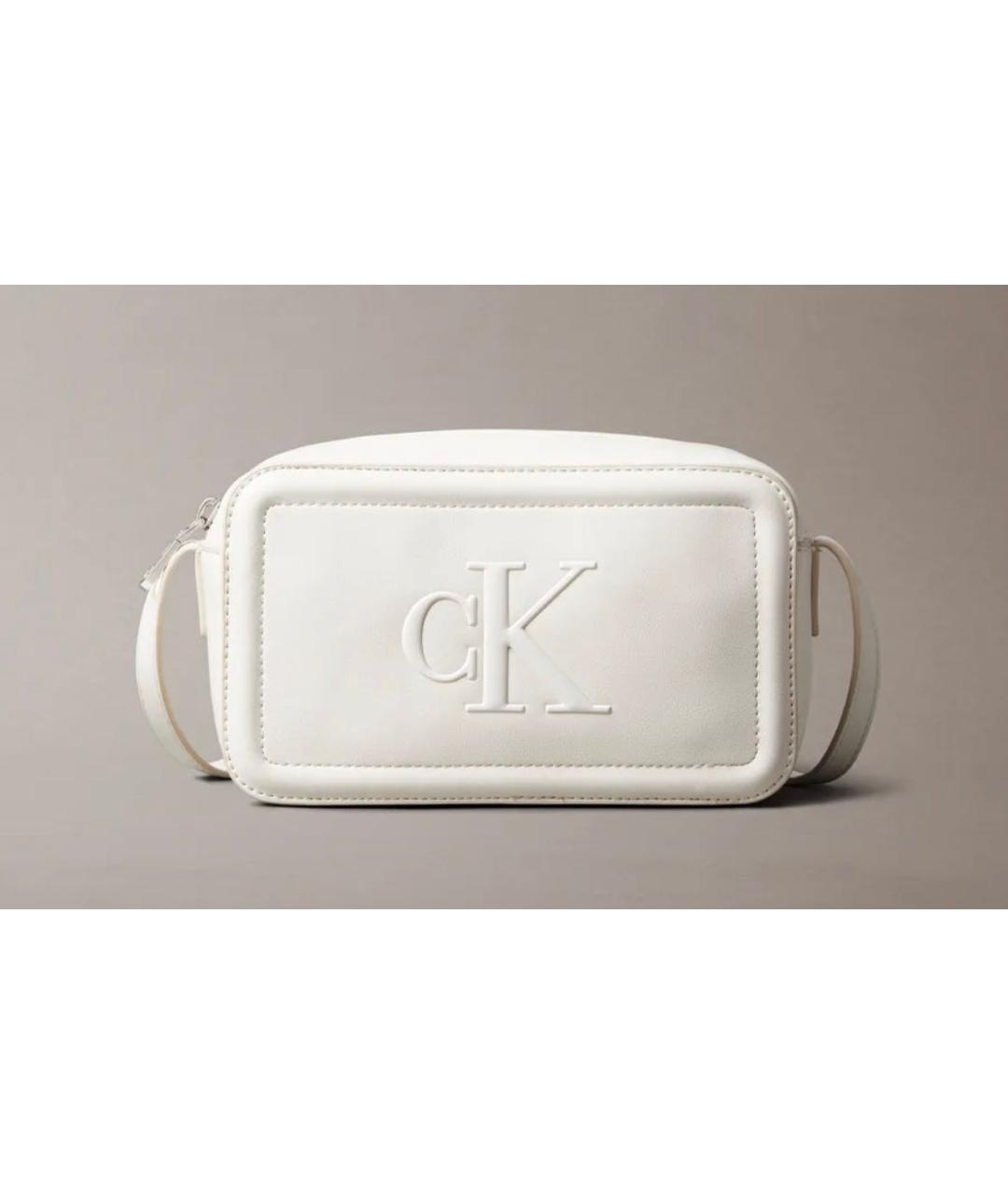 CALVIN KLEIN Белая сумка через плечо из искусственной кожи, фото 3