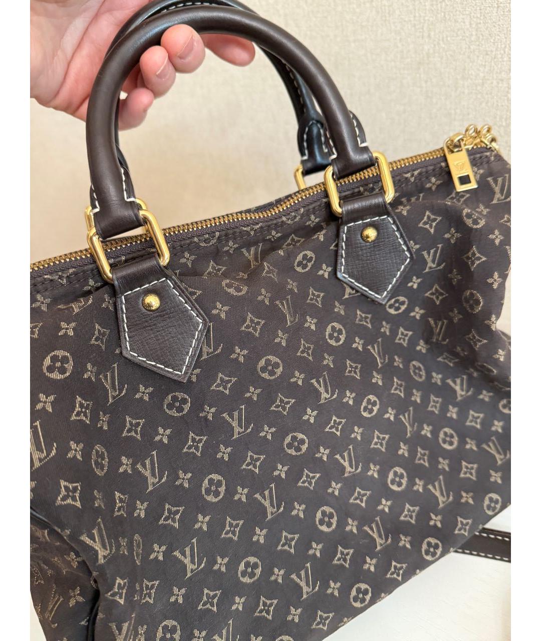 LOUIS VUITTON Коричневая деним сумка тоут, фото 8